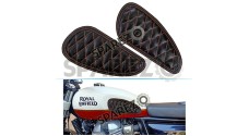 Customized Royal Enfield Interceptor 650cc Leather Knee Pad Pair Union Jack D2 - SPAREZO